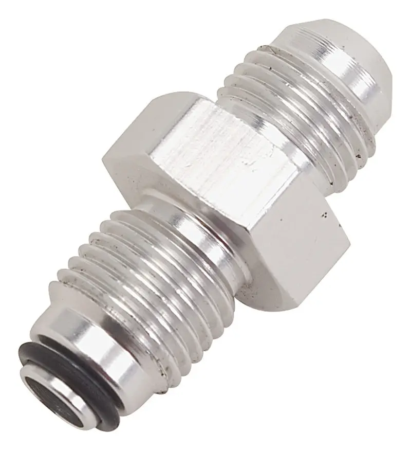Russell Performance -6 An (Male To 9/16In-18 O-Ring Seal) Power Steering Adapter. Clear Anodized 1