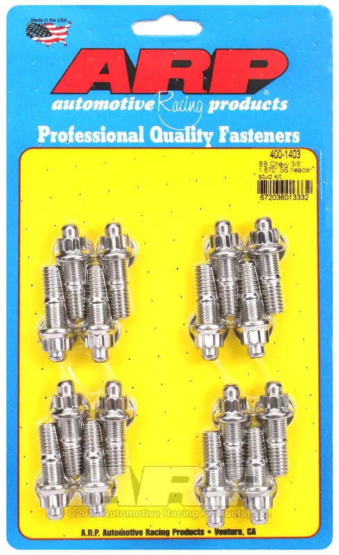 Arp Bb Chevy 3/8 X 1.670 Ss Header Stud Kit 1