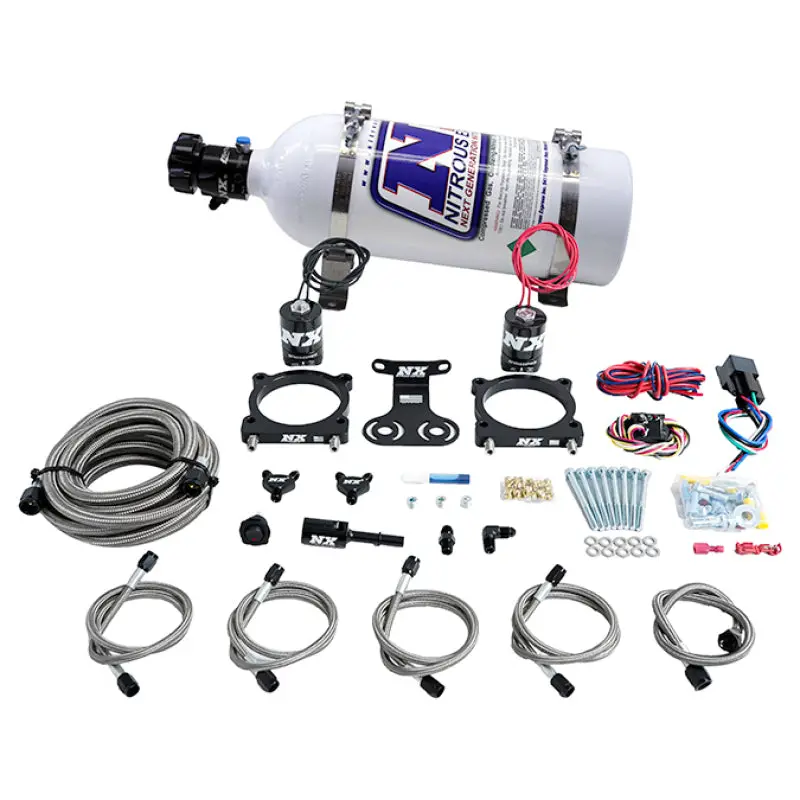 Nitrous Express 2024+ Ford Mustang 5.0L Dual Throttle Body Plate System W/5Lb Bottle 1