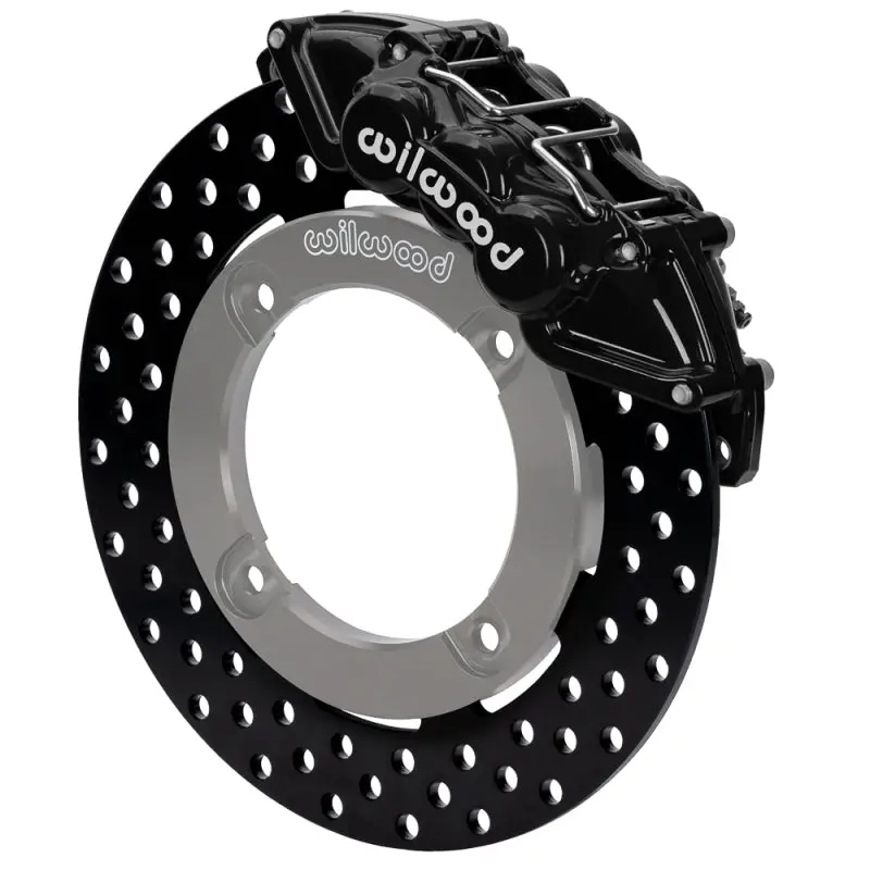 Wilwood 19-22 Honda Talon 1000 Black 6-Piston Front Kit 11.25In - Drilled Rotors 1