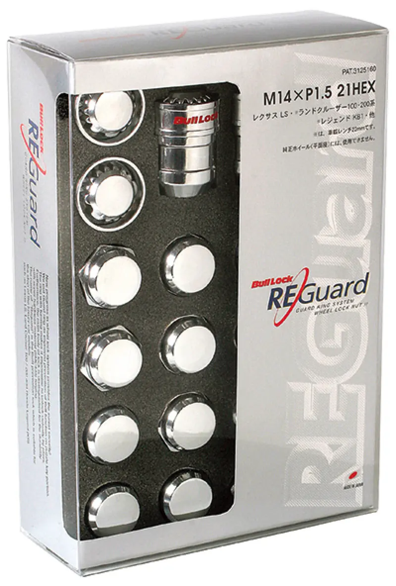 Project Kics 21/22 Hex Chrome Bull Lock Re Guard 14X1.50 - Set Of 16 + 4 Lug Nuts 1
