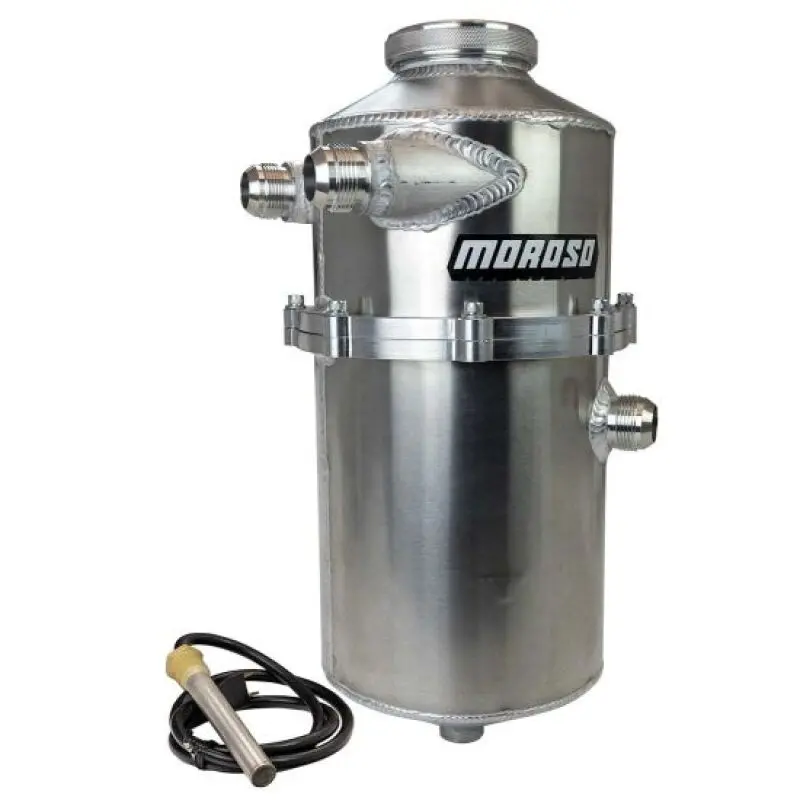 Moroso 2 Pc 60/40 Split 16.5In Tall 7In Dia 7.5Qt Dual Inlet Dry Sump Tank W/16An Male Fitting 1