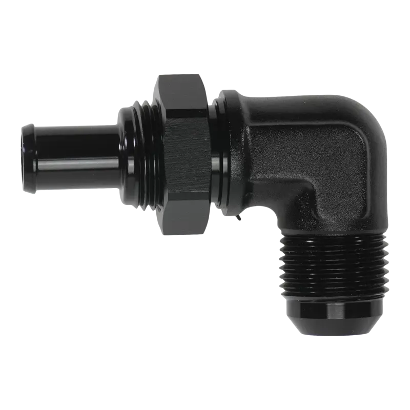 Deatschwerks An-10 Male Flare Bulkhead To 1/2In Hose Barb 90-Degree 1