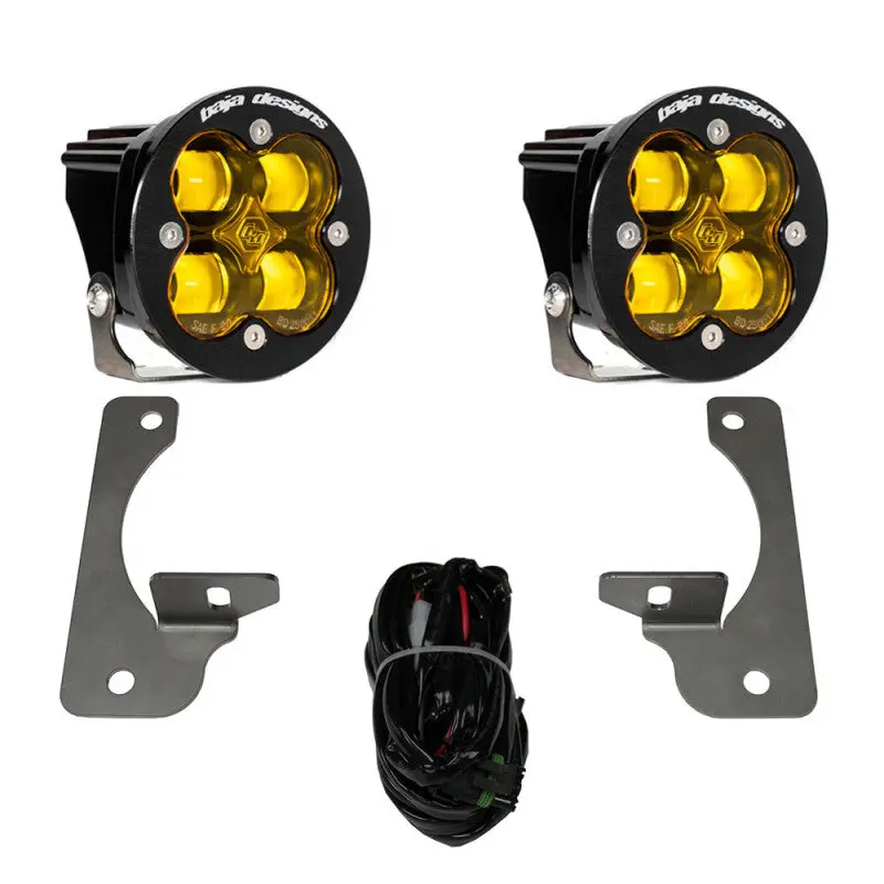 Baja Designs 07-09 Wrangler Jk W/Premium Bumper Squadron R Sae Fog Pocket Kit - Amber 1