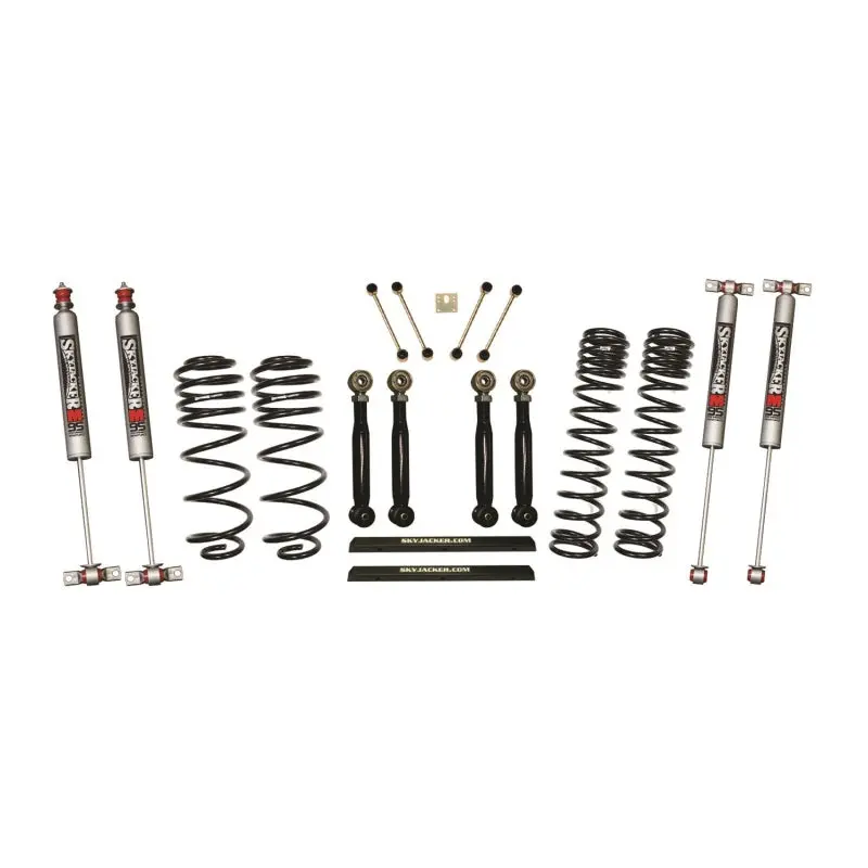 Skyjacker 03-06 Jeep Tj 4In D-Rate Long Travel Kit W/ Adj Fr/Rr Lower Flex Links/M95 Monotube Shocks 1
