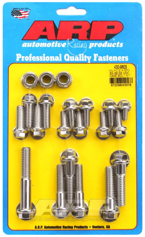 Arp Muncie 4-Spd 63-68 Ss Hex Trans Case Bolt Kit 1