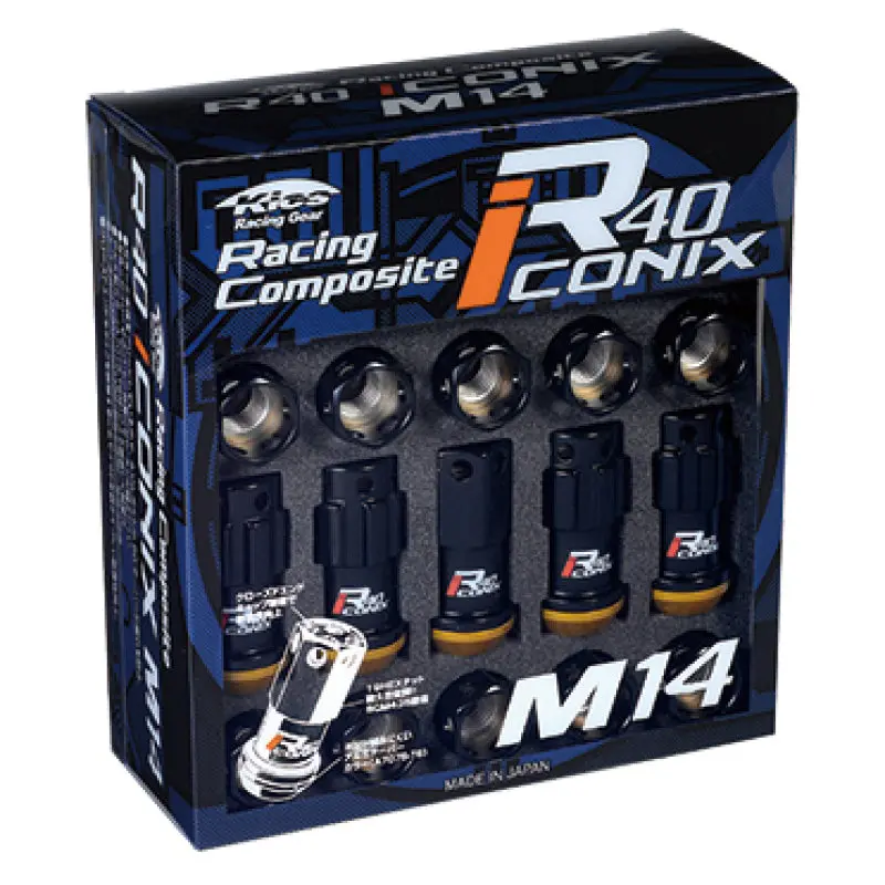 Project Kics Kyo-Ei R40 Iconix M14x1.25 Black Lock & Nut Set (Capless) 1