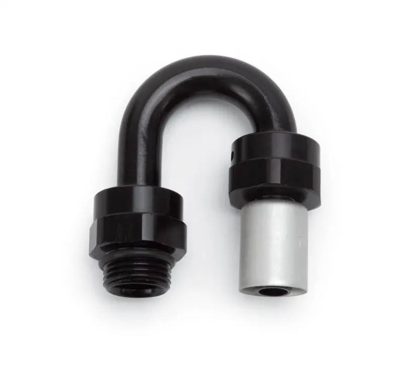 Russell Performance -6 Sae Port Male To -6 An Hose 180 Degree Crimp On Hose End - Black Anodized 1