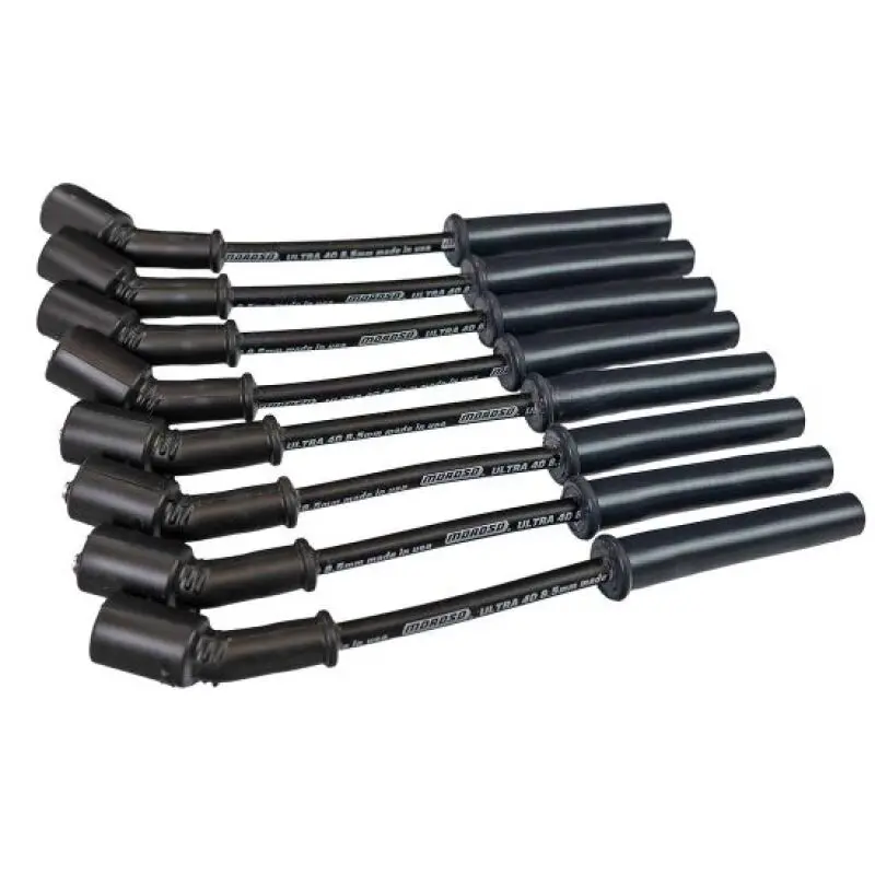 Moroso Gm Ls 5.7L/6.0L/6.2L/7.0L Ultra40 8.5Mm Multi-Angle Boot Ignition Spark Plug Wire Set - Black 1