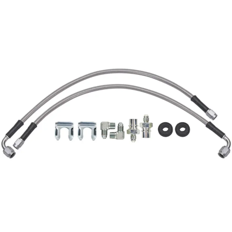Wilwood 16In Oal Flexline -3 Hose To M10 X 1.00 To -3 Female Outlet 90 Deg 1/8 Npt 1