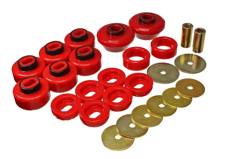 Energy Suspension 07-13 Chevrolet Silverado 1500/Gmc Sierra 1500 4Wd Body Mount Bushing Set - Red 1