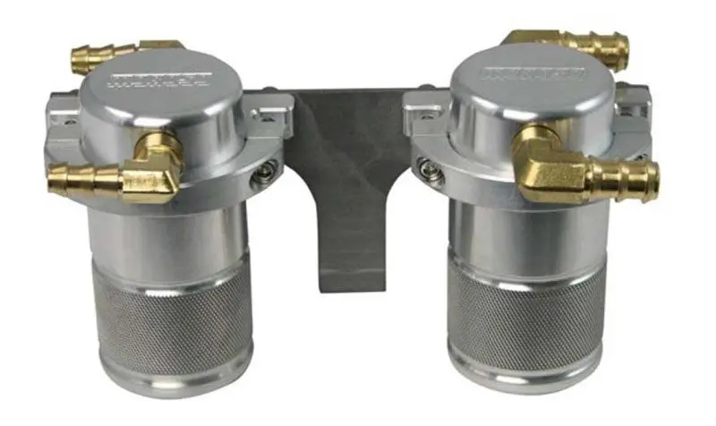 Moroso 08-14 Subaru Sti (W/Front Mount Intercooler) Air/Oil Separator Catch Can - Billet Aluminum 1