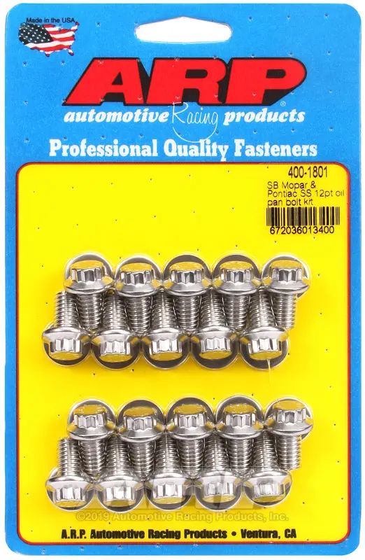 Arp Sb Mopar And Pontiac Ss 12Pt Oil Pan Bolt Kit 1