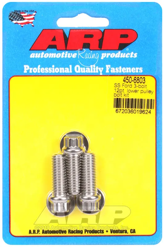 Arp Ford Ss 3-Bolt 12Pt Lower Pulley Bolt Kit 1
