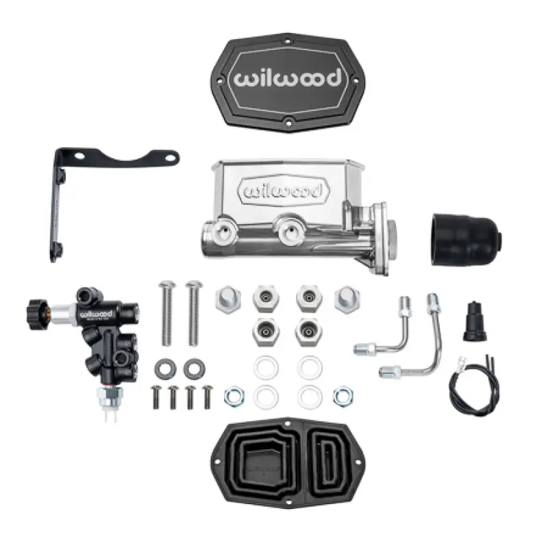 Wilwood Mopar Compact Tandem M/C Kit W/ P-Valve 1.12In Bore - Chrome Powdercoat 1