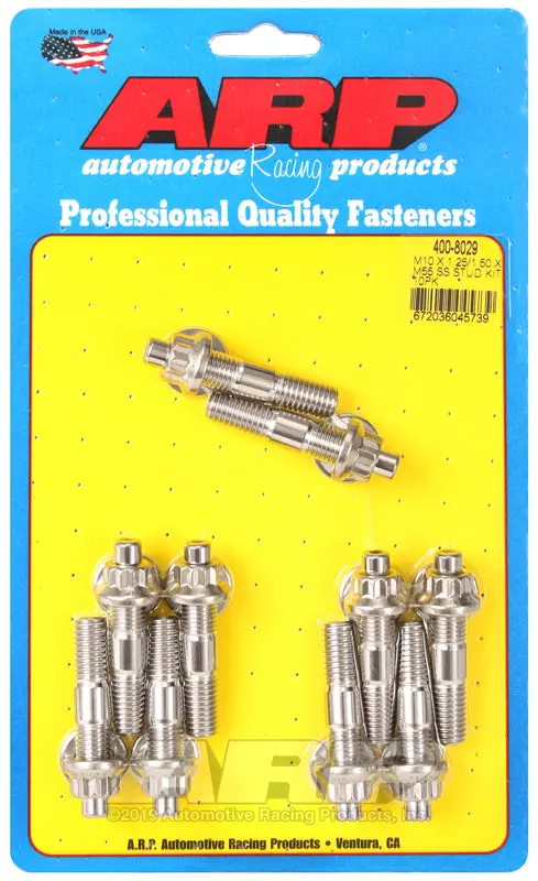 Arp M10 X 1.25/1.50 X 55Mm Broached Stud Kit 10Pcs 1