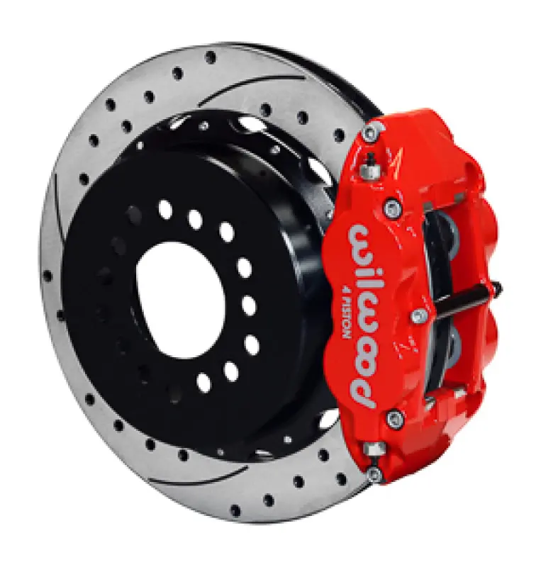 Wilwood Narrow Superlite 4R Rear Kit 14In Drilled Red G-Body W/ 2.62In Axle Offset 1