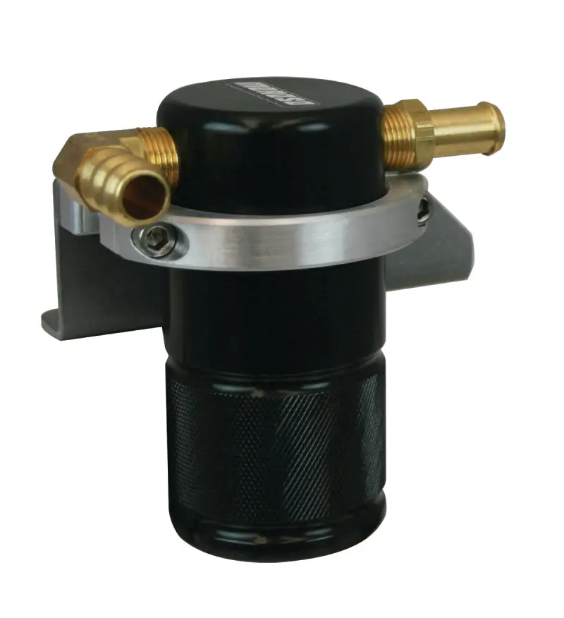Moroso 10-14 Volkswagen Golf/Jetta 2.0T Air/Oil Separator Catch Can - Billet Aluminum - Black Finish 1