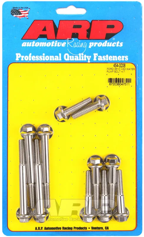 Arp Ford 351C Ss Hex Water Pump Bolt Kit 1
