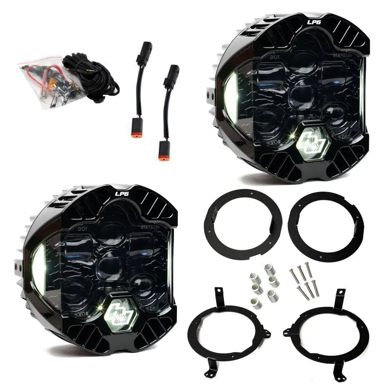 Baja Designs 18-25 Jeep Wrangler Jl/20-25 Gladiator Jt (W/Halogen) Dot Lp6 Led Headlight Kit - Clear 1