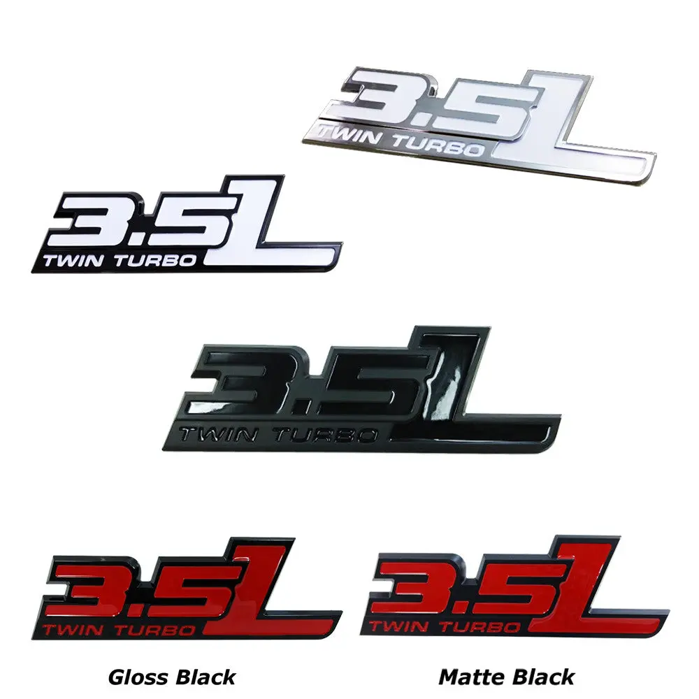 Upr 3.5L Twin Turbo Emblem Chrome W/Red 1