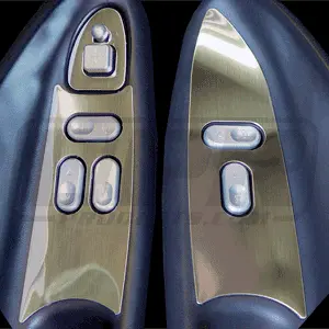 Upr 1994-2004 Ford Mustang Stainless Steel Hardtop Switch Plates - Brushed 1