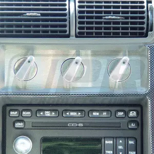 Upr 1989-2004 Ford Mustang Stainless Steel Air Conditioning Faceplate No Engraving - Brushed 1