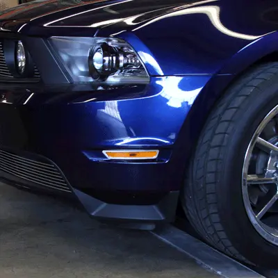 Upr 2010 Ford Mustang Billet Front Side Marker Bezels - Satin 1