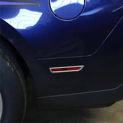 Upr 2010 Ford Mustang Billet Rear Side Marker Bezels - Satin 1