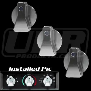 Upr 1989-2004 Ford Mustang Regular Air Conditioning Knobs - Satin/Blue, Green Or Red 1