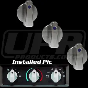 Upr 1989-2004 Ford Mustang Slimline Air Conditioning Knobs - Satin/Blue, Green Or Red 1