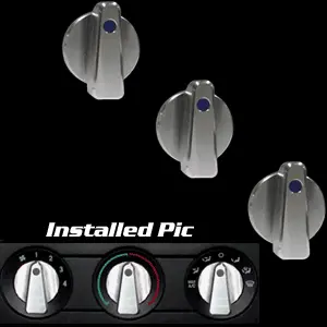 Upr 2005-2006 Ford Mustang Slimline Air Conditioning Knobs - Satin/Blue, Green Or Red 1