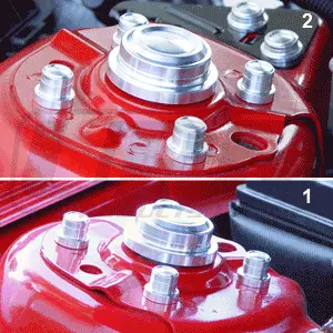 Upr 2005-2010 Ford Mustang Strut Tower Cap Cover Screw On Dress Up Kit - Satin 1