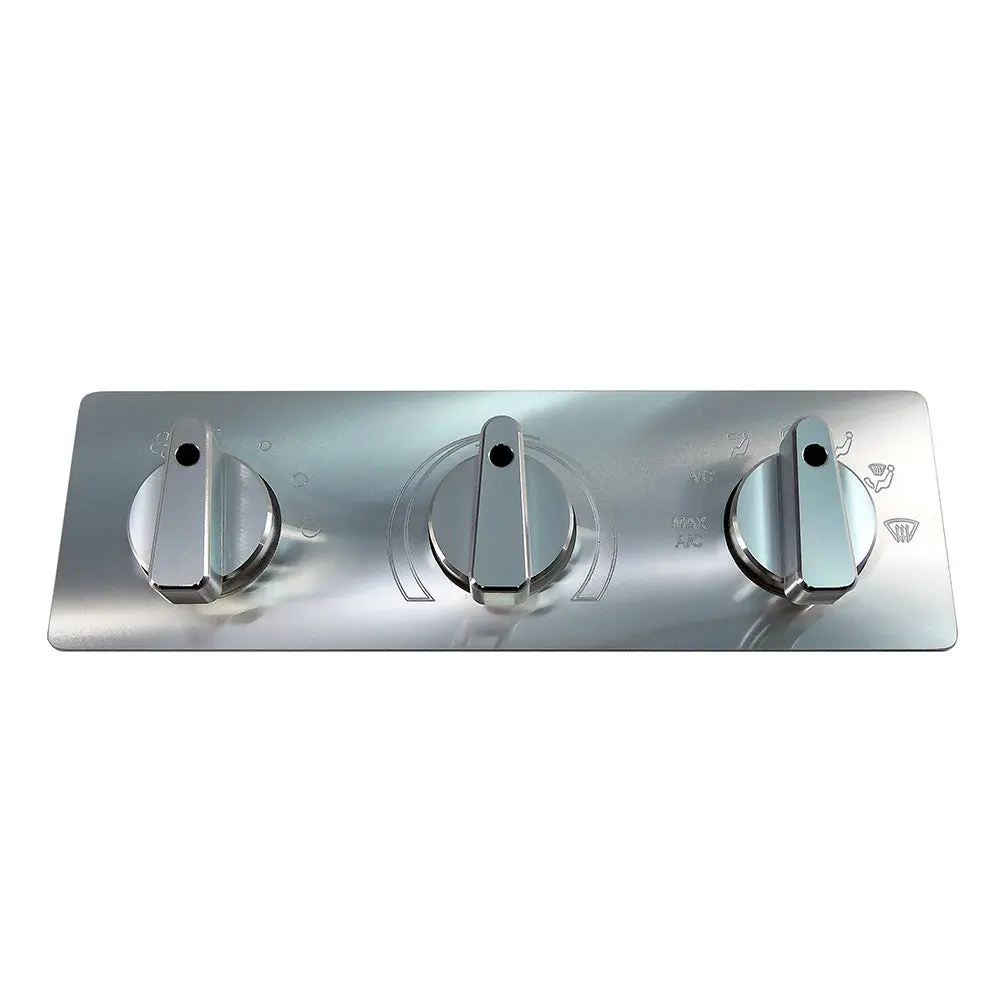 Upr 1989-2004 Ford Mustang Air Conditioning Faceplate W/ Slimline Air Conditioning Knobs - Green/Satin 1