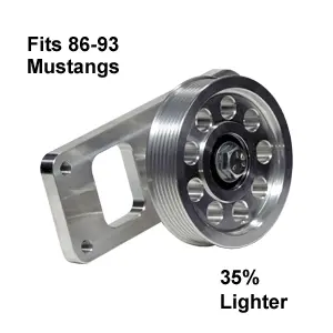 Upr 1986-1993 Ford Mustang Fi 5.0L Ultra Light Air Conditioning Eliminator Kit W/Pulley 1