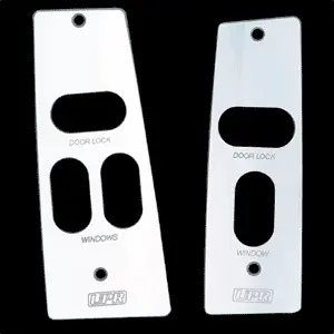 Upr 1987-1993 Ford Mustang Hardtop Switch Plate Upr Logo Shift Knob - Satin 1