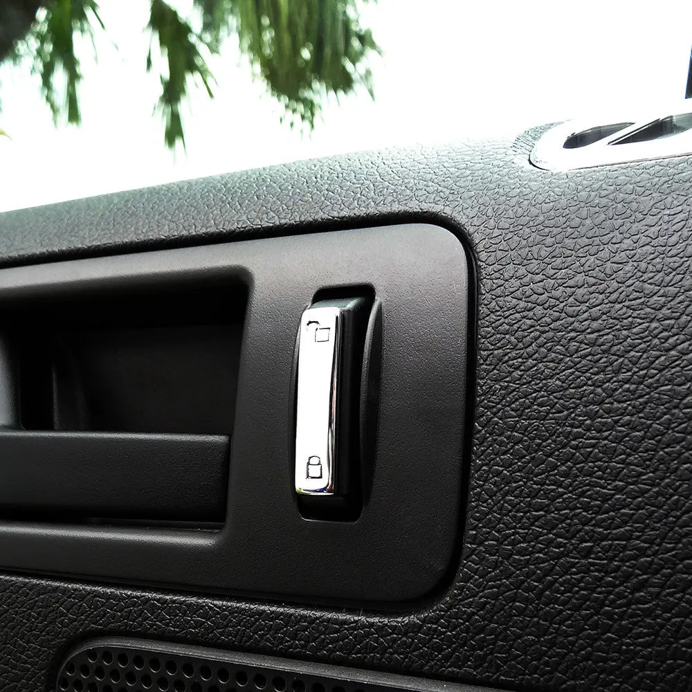 Upr 2005-2011 Ford Mustang Door Lock Switch Cover Pair - Satin 1