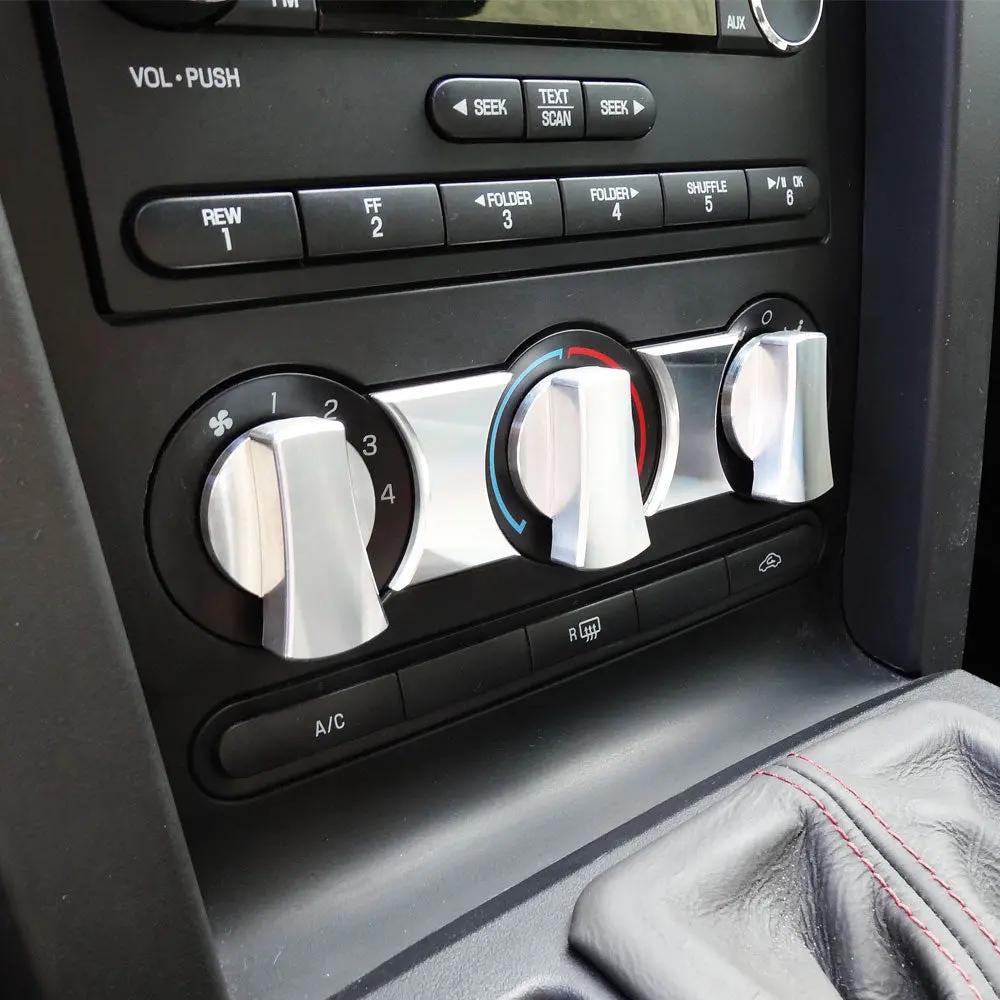 Upr 2005-2009 Ford Mustang Air Conditioning Trim Accents - Satin 1