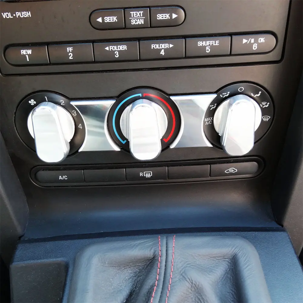 Upr 2005-2009 Ford Mustang Air Conditioning Trim Accents - Polished 1