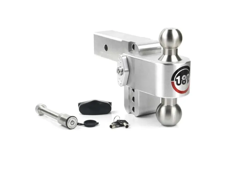 Weigh Safe 180 Aluminum Drop Hitch Receiver – 4" Drop, 2.5" Shank, 10,000 Lb Tow / 18,500 Lb Gtw Capacity With Ws05 Ball Mount 1