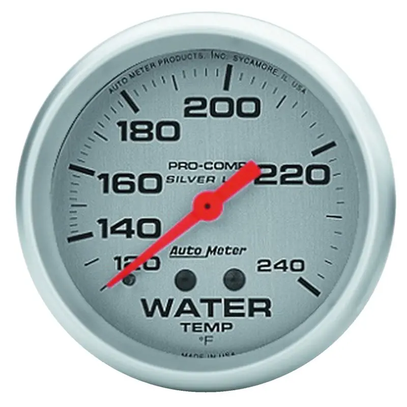 Autometer Ultra-Lite Mechanical Water Temperature Gauge – 2-5/8 Inch, 120–240°F, Liquid-Filled 1