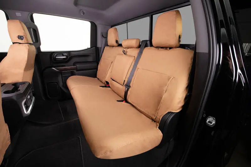 Covercraft Seatsaver Polycotton Seat Covers – Tan, Custom Fit For 2017–2023 Dodge Ram 1500 Front Row 1