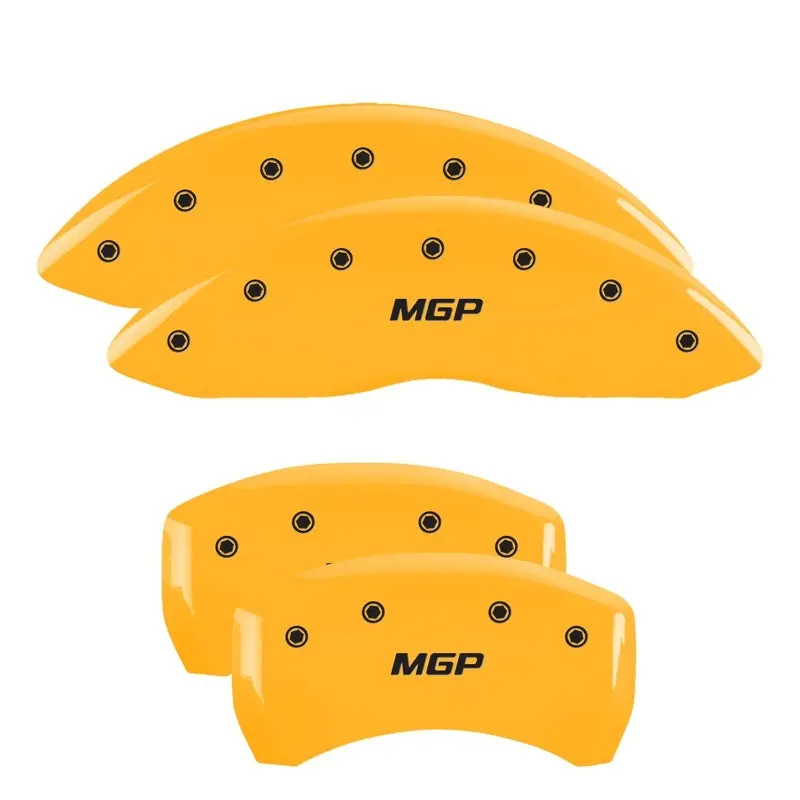 Mgp Engraved 4-Piston Caliper Covers – Front & Rear, Silverado-Specific Design With Black Finish And Silver Accent 1