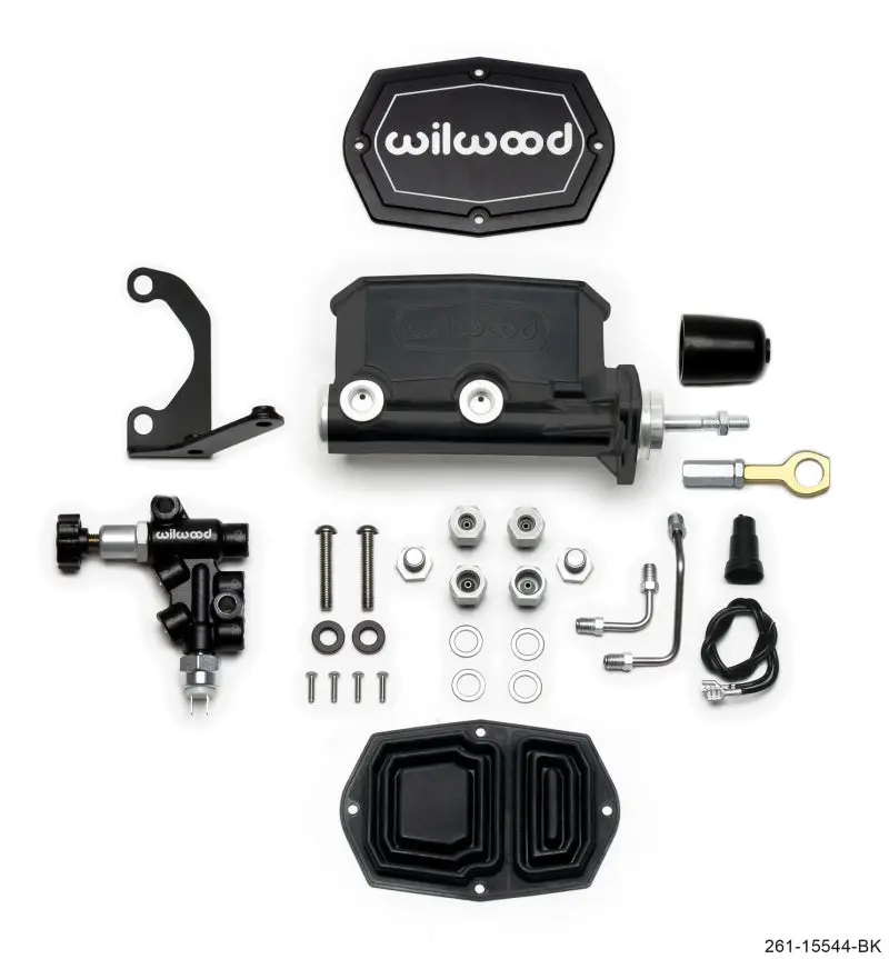 Wilwood Compact Tandem Master Cylinder – 1" Bore With Bracket & Proportioning Valve, Designed For Pushrod-Equipped Mustangs 1