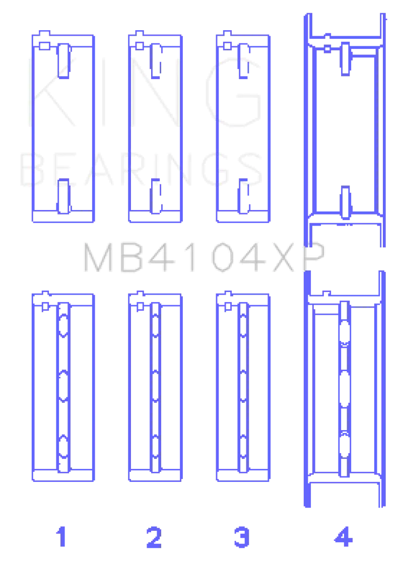 King Nissan Vg30De/Vg30Dett (Size Std) Performance Main Bearing Set 1