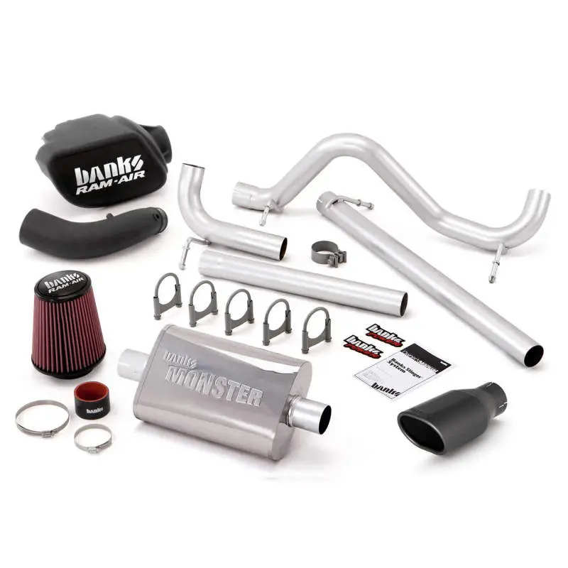 Banks Power Stinger Exhaust System For 2007–2011 Jeep Wrangler 3.8L – Stainless Steel, Black Tip, No Automind 1