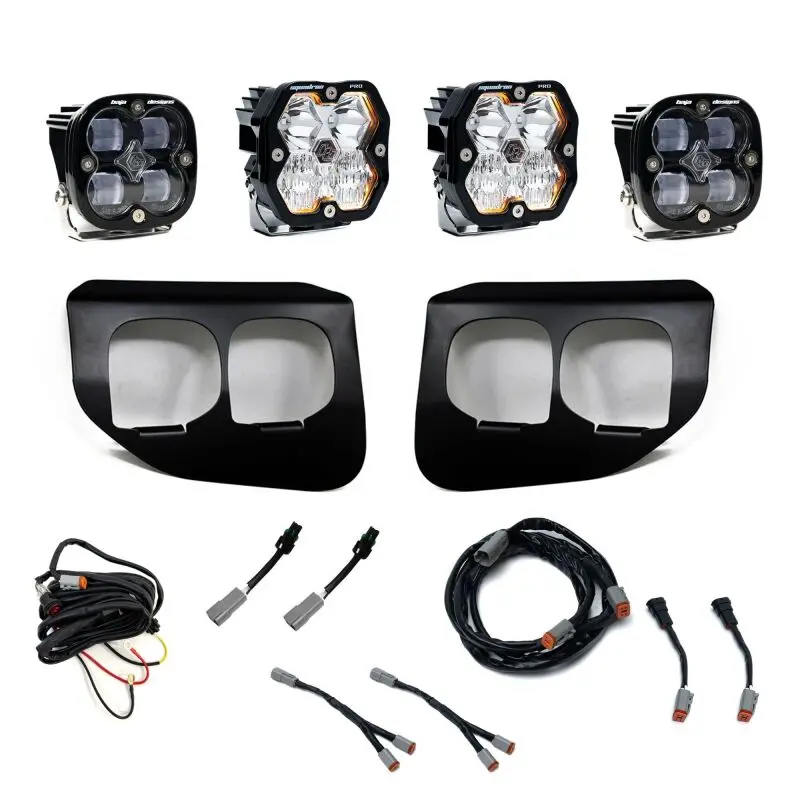 Baja Designs 20-22 Ford Super Duty Squadron 2.0 Pro/Sae Dual Fog Pocket Kit (Driving/Combo) - Clear 1