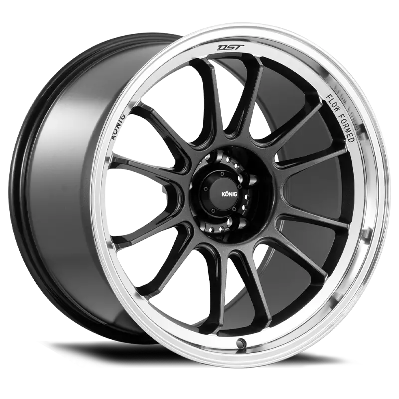 Konig Hypergram 17×8 Inch Wheel – 5×100 Bolt Pattern, Et40 Offset, Metallic Carbon Finish With Machined Lip 1