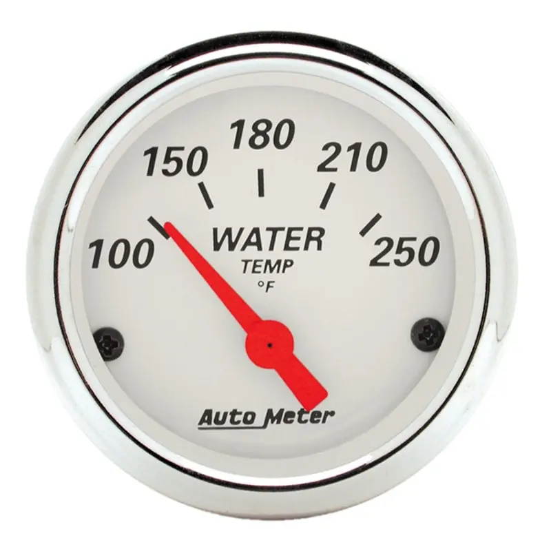 Autometer Arctic White Electric Water Temperature Gauge – 2-1/16" Dial, 250°F Range 1