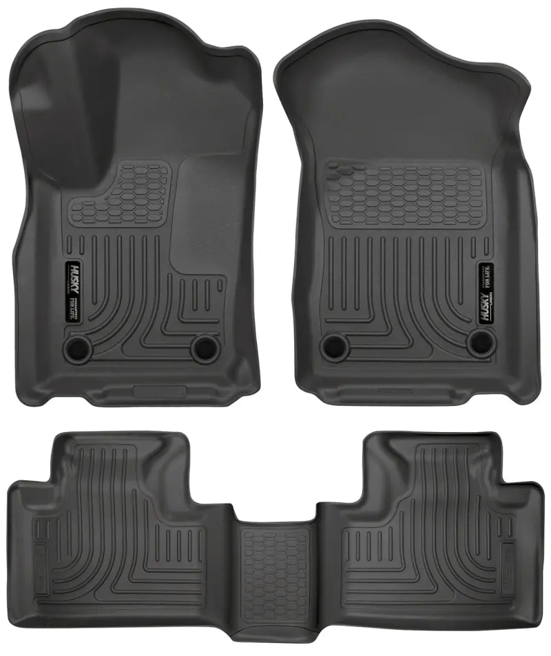 Husky Liners Weatherbeater Floor Mats – Black, Custom Fit For 2016–2022 Dodge Durango (Front & Second Row) 1